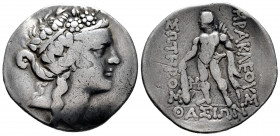 Thrace Islands. Thasos. Tetradrachm. 148-90/80 BC. (Sng Cop-1039). (Bmc-72). (Hgc-6, 359). Anv.: Head of Dionysos to right, wearing ivy wreath. Rev.: ...