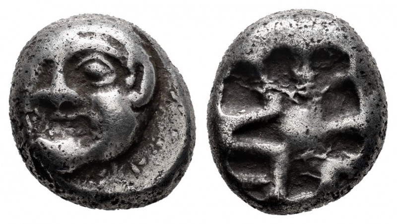 Mysia. Parion. 3/4 Drachm. 480 BC. (Sng Cop-256). (Sng Bn-1349). Anv.: Facing he...