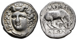 Thessaly. Larissa. Drachm. Late 3rd - early 2nd century BC. (Bcd-Thessaly II 280). (Hgc-4, 453). Anv.: Head of the nymph Larissa facing slightly left,...