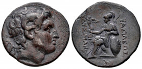 Kingdom of Thrace. Lysimachos. Tetradrachm. 297-281 BC. Lampsakos. (Thompson-49). (Müller-399 var.). (Hgc-3.2, 1750b). Anv.: Diademed head of the deif...