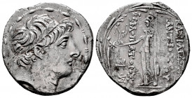 Seleukid Kingdom. Antiochos IX Eusebes Philopator Kyzikenos. Tetradrachm. 113/2-107/6 BC. Ptolemaïs (Ake). (SC-4390.3a). (Hgc-9, 1228I). Anv.: Diademe...