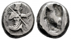 Achaemenid Empire. Time of Darios II. Siglos. 425-405 BC. Sardes. (Traité-II2). (De Luynes-2807/2809). (GRPC Lydia-S26). Anv.: Persian king or hero, w...