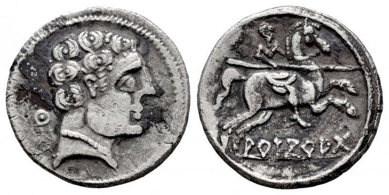 Areikoratikos-Arekoratas. Denarius. 150-20 BC. Agreda (Soria). (Abh-105). Anv.: ...