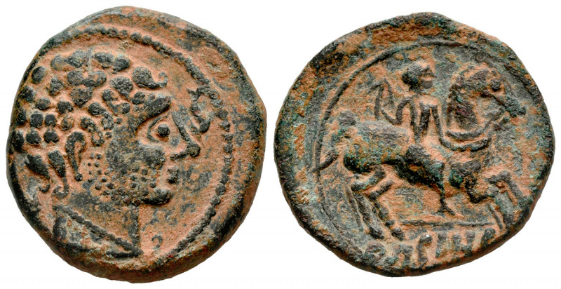 Arsaos. Unit. 120-80 BC. Area of Navarra. (Abh-144). (Acip-1644). Anv.: Bearded ...