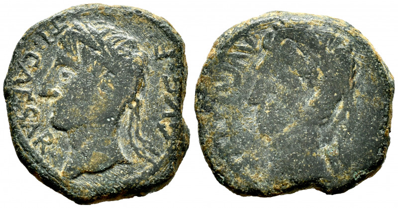 Caesaraugusta. Time of Tiberius. Half unit. 14-36 AD. Zaragoza. (Abh-372). (Acip...