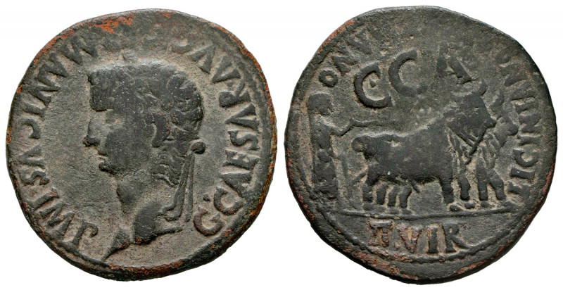 Caesaraugusta. Time of Caligula. Unit. 37-41 AD. Zaragoza. (Abh-390). Anv.: G. C...
