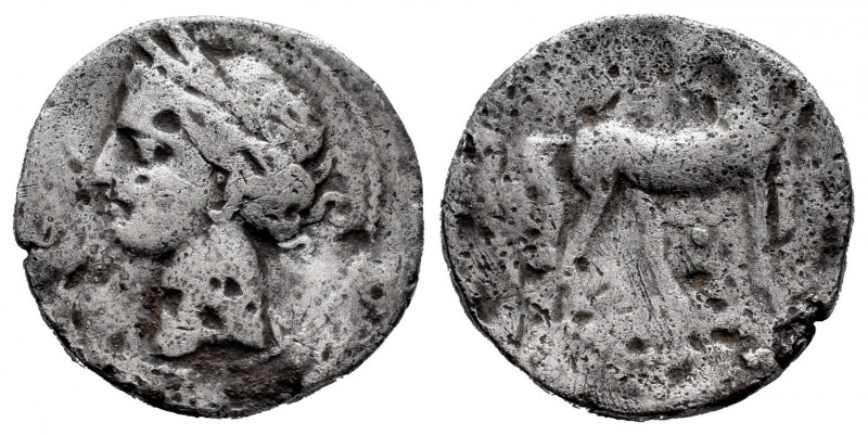 Hispanic-Carthaginian Coinage. 1/2 shekel. 220-215 BC. Cartagena (Murcia). (Abh-...
