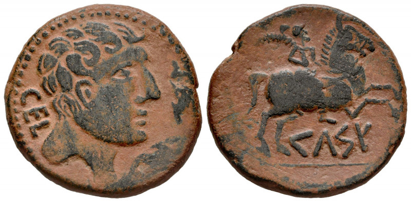 Kelse-Celsa. Unit. 120-50 BC. Velilla de Ebro (Zaragoza). (Abh-773). Anv.: Male ...