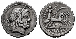 Antonia. C. Antius C.f. Restio. Denarius. 83-82 BC. Auxiliary mint of Rome. (Ffc-156). (Craw-364/1d). (Cal-139). Anv.: Laureate head of Jupiter right,...