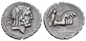 Antonia. C. Antius C.f. Restio. Denarius. 83-82 BC. Auxiliary mint of Rome. (Ffc-158). (Craw-364/1c). (Cal-141). Anv.: Laureate head of Jupiter right,...