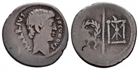 Arrius. Marcus Arrius Secundus. Denarius. 41 BC. Rome. (Ffc-170). (Craw-413/12). (Cal-240). Anv.: M.ARRIVS. SECVNDVS., bare head of Quintus Arrius rig...