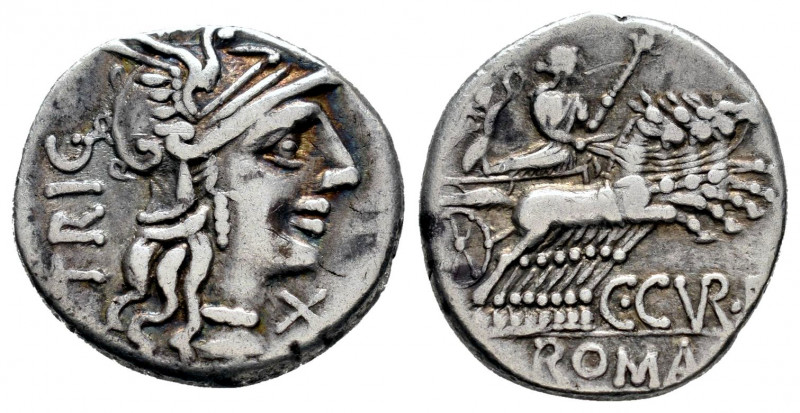 Curiatius. C. Curiatius f. Trigeminus. Denarius. 135 BC. Rome. (Ffc-667). (Craw-...