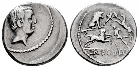 Livineia. L. Livineius Regulus. Denarius. 42 BC. Rome. (Rsc-12). (Ffc-811). (Craw-494/30). (Cal-899). Anv.: The head of the praetor, L. Livineius Regu...
