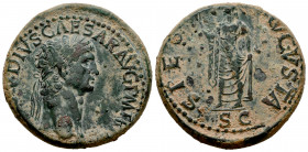 Claudius. Sestertius. 41-50 AD. Rome. (Ric-99). (Bmcre-124). Anv.: TI CLAVDIVS CAESAR AVG P M TR P IMP, laureate head to right. Rev.: SPES AVGVSTA, dr...
