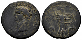 Claudius. As. 41-42 AD. Rome. (Spink-1861). (Ric-100). Rev.: SC. Minerva advancing right, brandishing spear and holding shield. Ae. 12,54 g. Choice F....