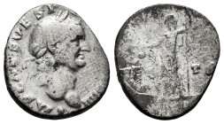 Vespasian. Denarius. 72-73 AD. Rome. (Ric-360). (Bmcre-71). (Rsc-574). Rev.: VES-TA. Vesta standing to left, holding long sceptre and simpulum. . Ag. ...