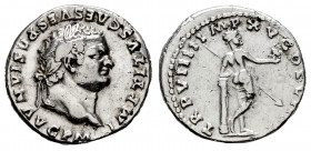 Titus. Denarius. 79 AD. Rome. (Ric-53). Anv.: IMP TITVS CAES VESPASIAN AVG P M, laureate head right. Rev.: TR P VIIII IMP XV COS VII P P, Venus, seen ...
