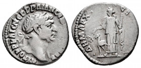 Trajan. Drachm. RY 16 = 114 AD. Bostra, Arabia. (RPC-III 4073). Anv.: AYTOKP KAIC NЄP TPAIAN CЄ(B ΓЄΡΜ ΔΑΚ). Cabeza laureada a derecha, con ligero dra...