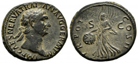 Trajan. Unit. 101-102 AD. Rome. (Ric-II 434 corr.). (Woytek-113a). (Bmcre-751). Anv.: IMP CAES NERVA TRAIAN AVG GERM P M, laureate head to right. Rev....