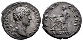 Hadrian. Denarius. 119-122 AD. Rome. (Ric-II.3 374). (Rsc-1324). Rev.: P M TR P COS III. SALVS AVG in exergue. Salus seated left, holding patera from ...
