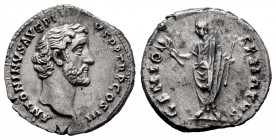 Antoninus Pius. Denarius. 140-143 AD. Rome. (Ric-69). (Seaby-399). Rev.: GENIO SENATVS. Genius holding branch and scepter. Ag. 2,90 g. Choice VF. Est....