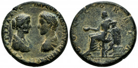 Commodus and Crispina. Medallion. 177 AD. Rome. (Gnecchi-1, Cómodo y Crispina). (Dressel-93/2). Anv.: CRISPINA AVG IMP COMMODVS AVG GERM SARM. Draped ...