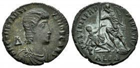 Constantius Gallus. Centenionalis. 351-354 AD. Alexandria. (Ric-VIII 77). (LRBC-2841). Anv.: D N CONSTANTIVS NOB CAES. Bareheaded, draped, and cuirass...