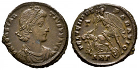 Constantius II. Centenionalis. 350-355 AD. Antioch. (Ric-VIII 132). (LRBC-2625). Anv.: D N CONSTANTIVS PF AVG. Pearl-diademed, draped, and cuirassed b...