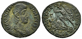 Constantius Gallus. Centenionalis. 351-355 AD. Alexandria. (Ric-VIII 72). Anv.: D N CONSTANTIVS NOB CAES, Bare-headed, draped and cuirassed bust to ri...