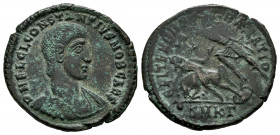 Constantius Gallus. Centenionalis. 351-355 AD. Cyzicus. (Ric-VIII 97). Anv.: D N FL CL CONSTANTIVS NOB CAES, Bare-headed, draped and cuirassed bust to...