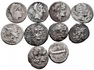 Lot of 10 denarii from the Roman Republic and the Roman Empire. All different and including the following: Julius Caesar (Fourée), Mark Anthony legion...