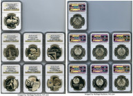 Republic 7-Piece Lot of Certified Proof 20 Roubles Ultra Cameo NGC, 1) "Olympics - Ribbon Dancer" 20 Roubles 1996 - PR69 2) "Monument of Independence"...