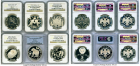 10-Piece Lot of Certified 3 Roubles, 1) "Russian Minting" Proof 3 Roubles 1988-(l) - PR69 Ultra Cameo NGC 2) "Brown Bear" Proof 3 Roubles 1993 - PR69 ...