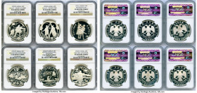 Russian Federation 10-Piece Lot of Certified Proof 3 Roubles Ultra Cameo NGC, 1) "Bolshoi Ballet" 3 Roubles 1993-(l) - PR68 2) "Ballet - Sword Fight" ...