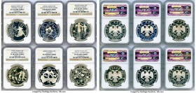 Russian Federation 10-Piece Lot of Certified 3 Roubles Ultra Cameo NGC, 1) "Olympics - Soccer" 3 Roubles 1993-(l) - PR68 2) "Olympics" 3 Roubles 2000-...