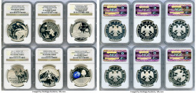 Russian Federation 10-Piece Lot of Certified Proof 3 Roubles Ultra Cameo NGC, 1) "Second Tibet Expedition" 3 Roubles 1999-(sp) - PR70 2) "First Tibet ...