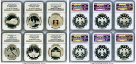 Russian Federation 10-Piece Lot of Certified Proof 3 Roubles Ultra Cameo NGC, 1) "Tomsk" 3 Roubles 2004-(m) - PR69 2) "Lomonosov University" 3 Roubles...