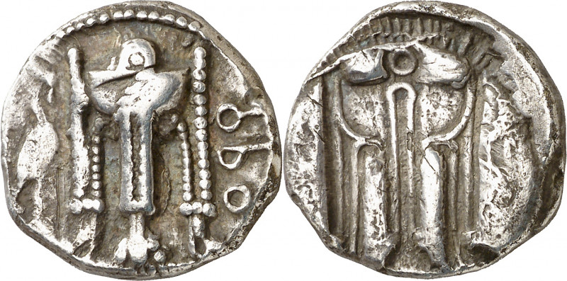 (480-430 a.C.). Italia. Krotón. Tridracma. (S. 256) (CNG. I, 1449). 7,65 g. MBC....