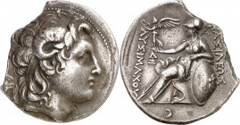 Reino de Tracia. Lisímaco (323-281 a.C.). Lampsacos. Tetradracma. (S. 6816 var) (CNG. III, 1750b). Cospel faltado. 15,88 g. (MBC+).