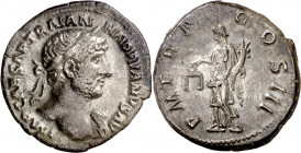 (120-121 d.C.). Adriano. Denario. (Spink 3520) (S. 1120) (RIC. 387). 3,19 g. MBC.