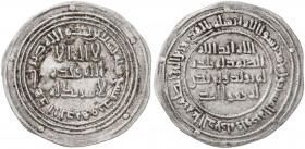 Califato Omeya de Damasco. AH 90. El Walid I. Damasco. Dirhem. (S. Album 128) (Lavoix 273). Ex Áureo 19/12/2001, nº 3329. 2,85 g. EBC-/MBC+.