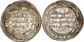 Califato Omeya de Damasco. AH 98. Soliman ben Abd al-Malek. Sabur. Dirhem. (S.Album 131) (Lavoix 385). Ex Áureo 19/12/2001, nº 3346. 2,91 g. EBC.