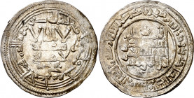 Califato. AH 333. Abderrahman III. Al Andalus. Dirhem. (V. 404) (Fro. 11). 3,19 g. MBC+.