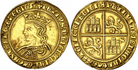 Pedro I (1350-1368). Sevilla. Dobla de 35 maravedís. (AB. 368). Sirvió como joya. Rara. 4,37 g. (MBC+).