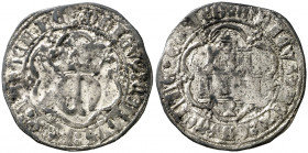 Enrique IV (1454-1474). Cuenca. Medio real. (AB. 697). Orlas lobulares en anverso y reverso. Ex Áureo & Calicó 14/03/2019, nº 1157. Rara. 2,13 g. MBC-...