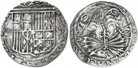 Reyes Católicos. Sevilla. 1 real. (AC. 430). Algo recortada. 3,25 g. BC+.