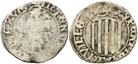 (152)9. Carlos I. Perpinyà. 1 sou. (AC. 14). Escasa. 1,78 g. BC+/MBC-.