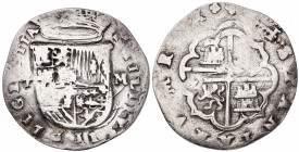 s/d. Felipe II. Toledo. M. 1 real. (AC. 277). 3,12 g. BC+.