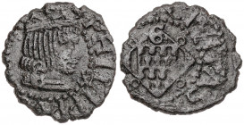 s/d. Felipe III. Girona. 1 diner. (AC. 34) (Cru.C.G. 3738) (Seb. 106, mismo ejemplar). Ex Áureo & Calicó 22/05/2019, nº 1281. 0,60 g. MBC.