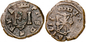 1613. Felipe III. Pamplona. 4 cornados. (AC. 72) (R.Ros 4.4.22). Escudo sin P-A. 3,42 g. MBC-.